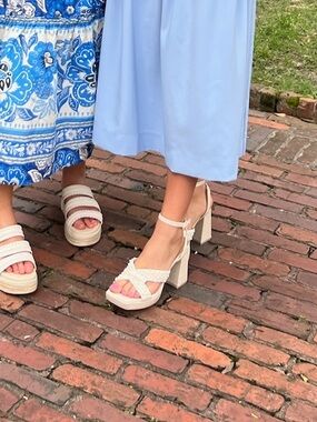 Dolce Vita Vanilla Pearl Block Heel Wedges